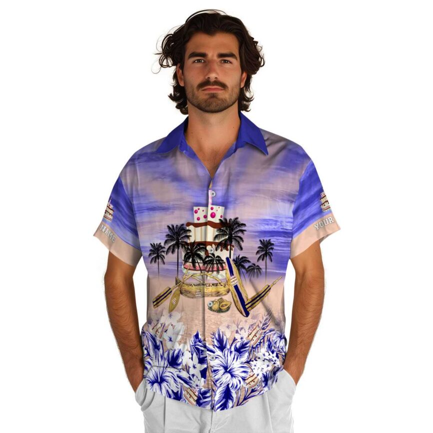 Personalized Birthday Sunset Beach Canoe Hawaiian Shirt New Arrival