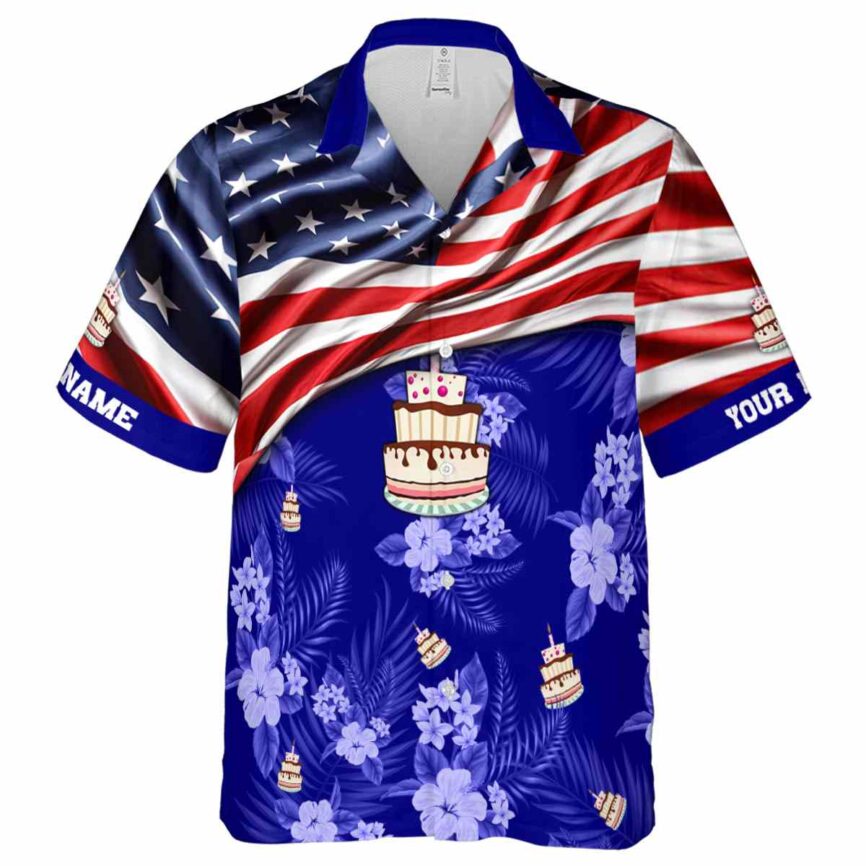 Personalized Birthday US Flag Themed Hawaiian Shirt Fashion forward