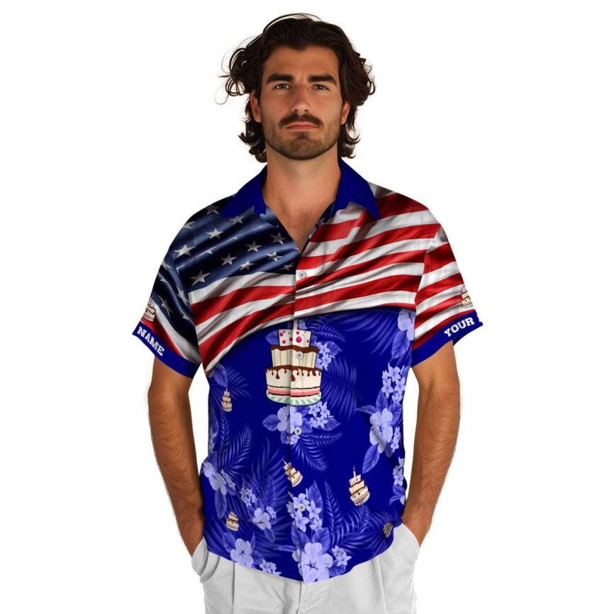 Personalized Birthday US Flag Themed Hawaiian Shirt New Arrival
