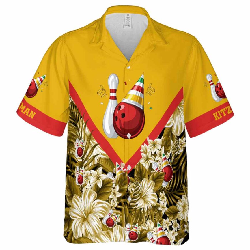 Personalized Bowling Bold Floral Number Hawaiian Shirt Fashion forward