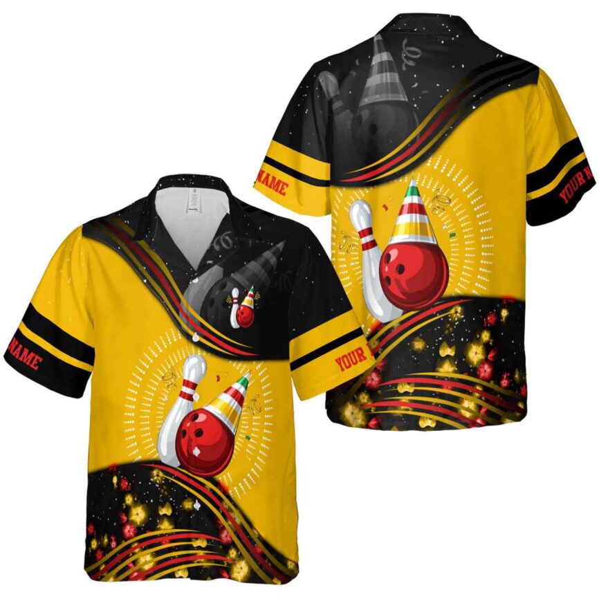 Personalized Bowling Dynamic Swirl Hawaiian Shirt Premium grade