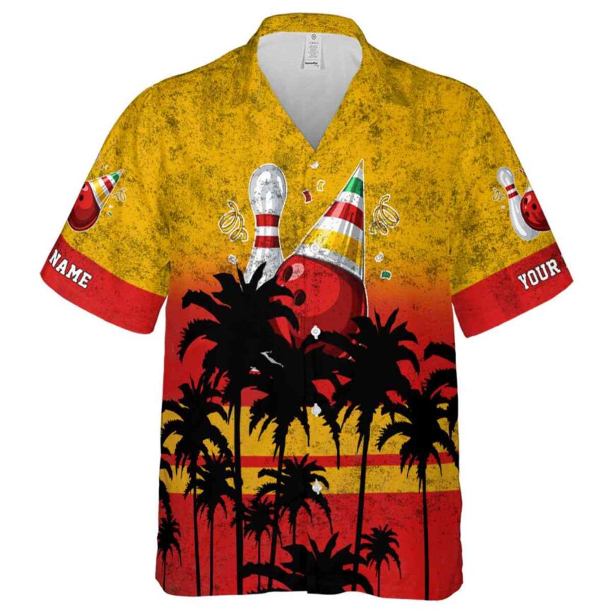 Personalized Bowling Sunset Gradient Hawaiian Shirt Fashion forward
