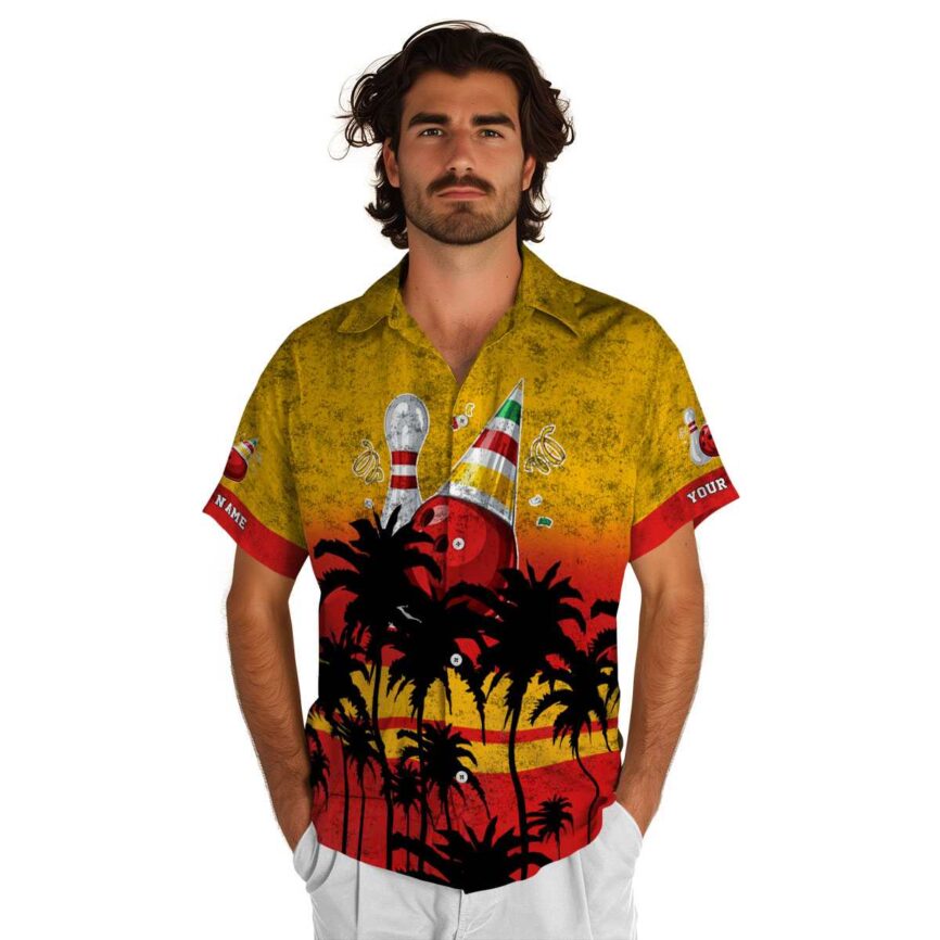 Personalized Bowling Sunset Gradient Hawaiian Shirt New Arrival