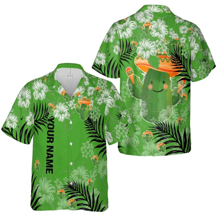 Personalized Cactus Hibiscus Pattern Hawaiian Shirt Premium grade