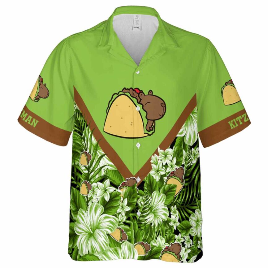Personalized Capybara Bold Floral Number Hawaiian Shirt Fashion forward