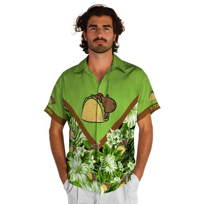 Personalized Capybara Bold Floral Number Hawaiian Shirt New Arrival