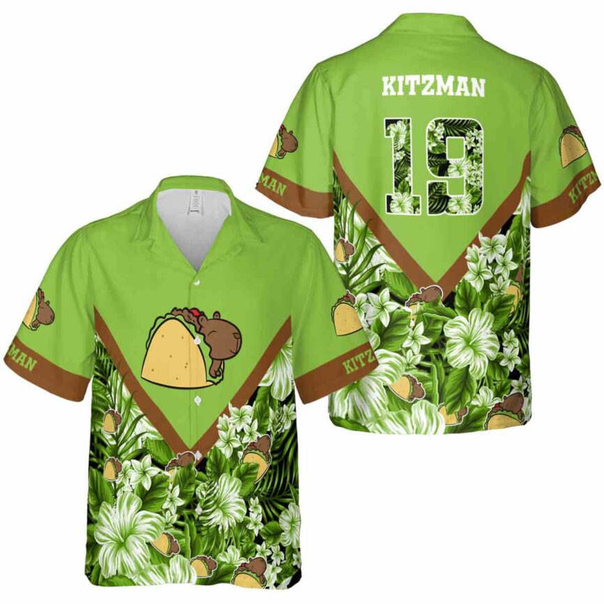 Personalized Capybara Bold Floral Number Hawaiian Shirt Premium grade