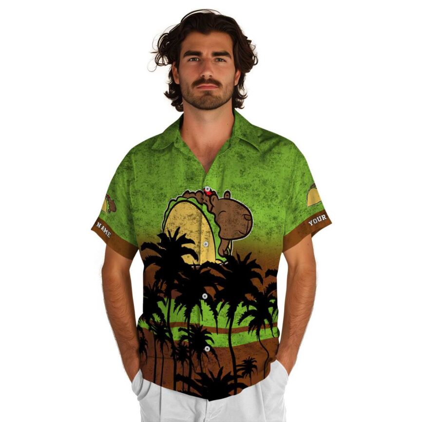 Personalized Capybara Sunset Gradient Hawaiian Shirt New Arrival