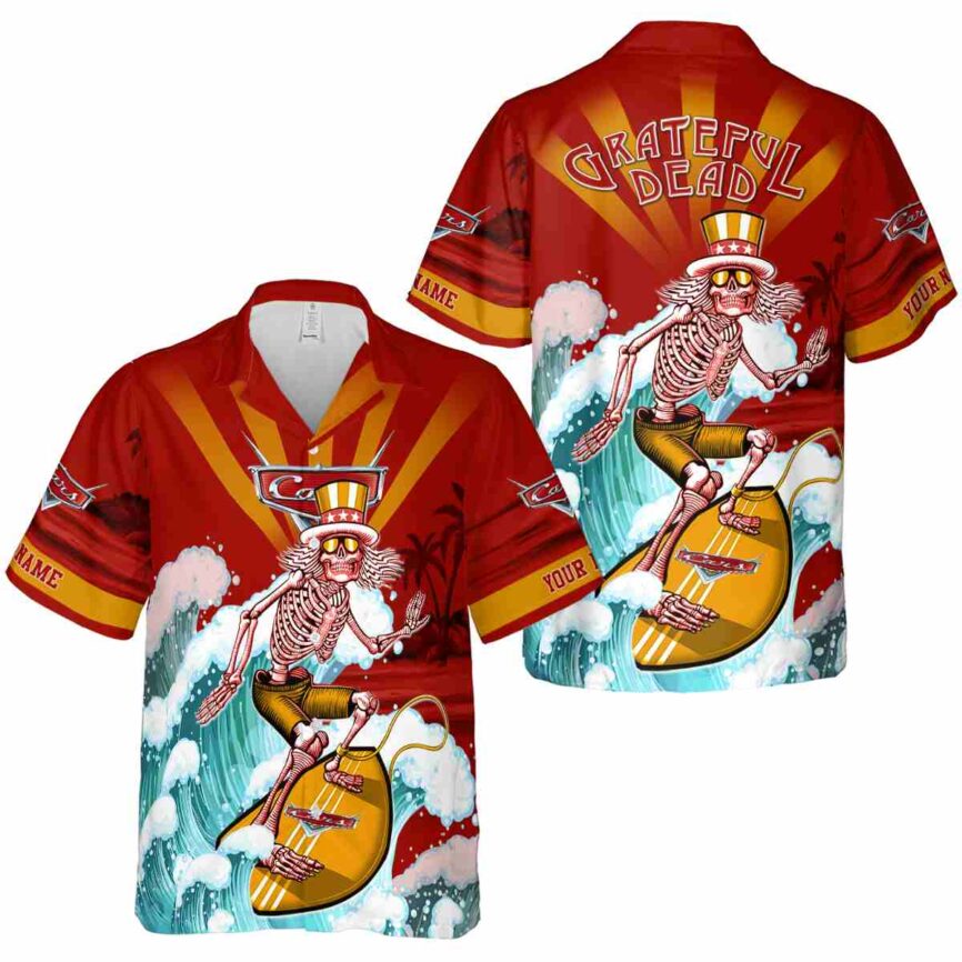 Personalized Car Grateful Dead Motif Hawaiian Shirt Premium grade