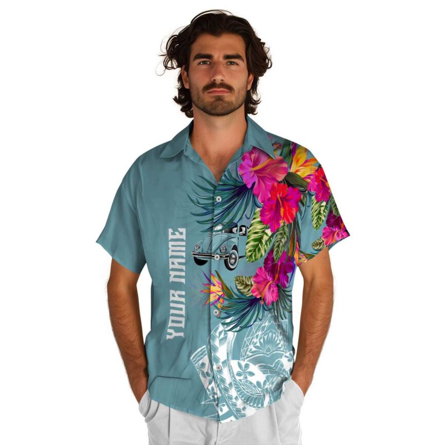 Personalized Car Polynesian Flowers Hawaiian Shirt New Arrival