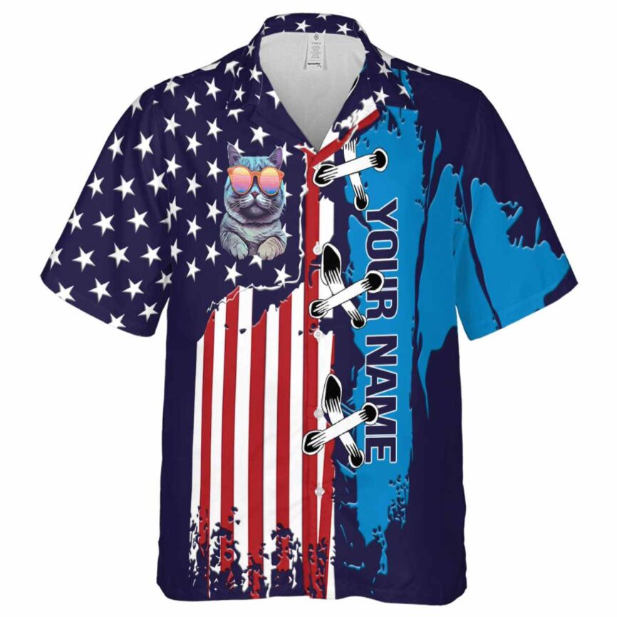 Personalized Cat Flag Stitches Hawaiian Shirt Fashion forward