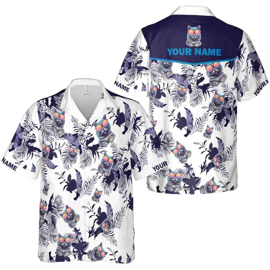 Personalized Cat Leafy Accents Hawaiian Shirt Premium grade