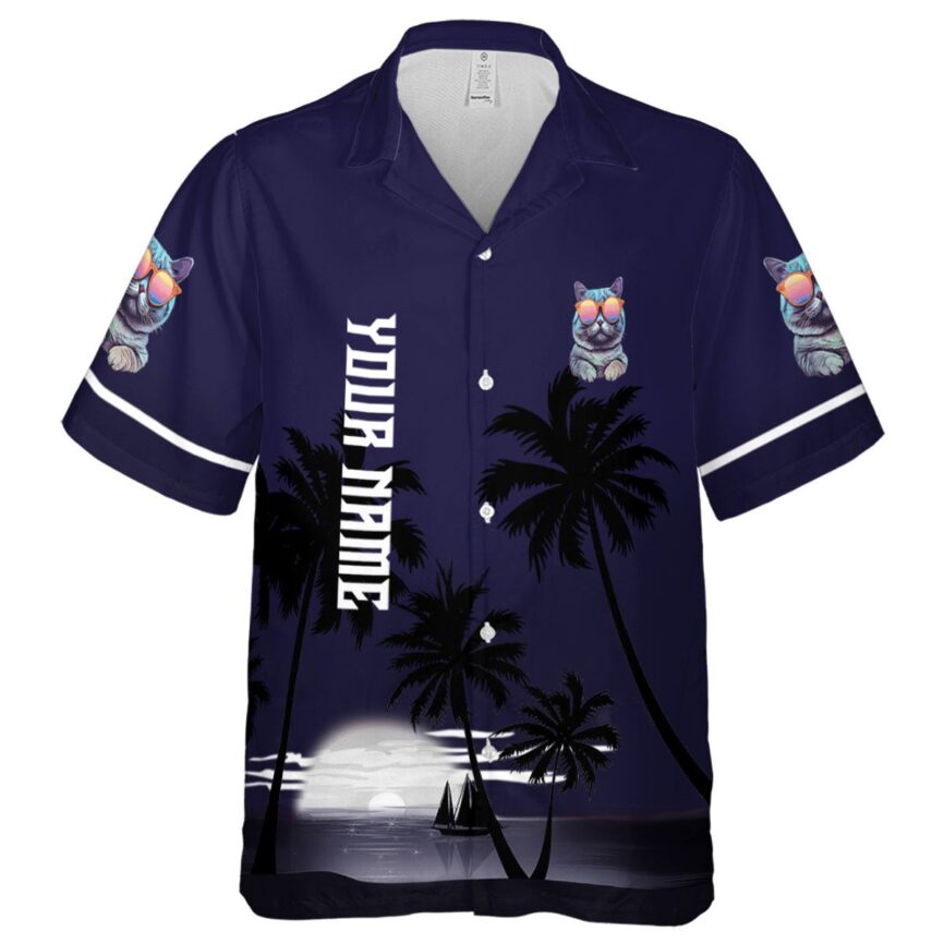 Personalized Cat Ocean Sunset Hawaiian Shirt Fashion forward