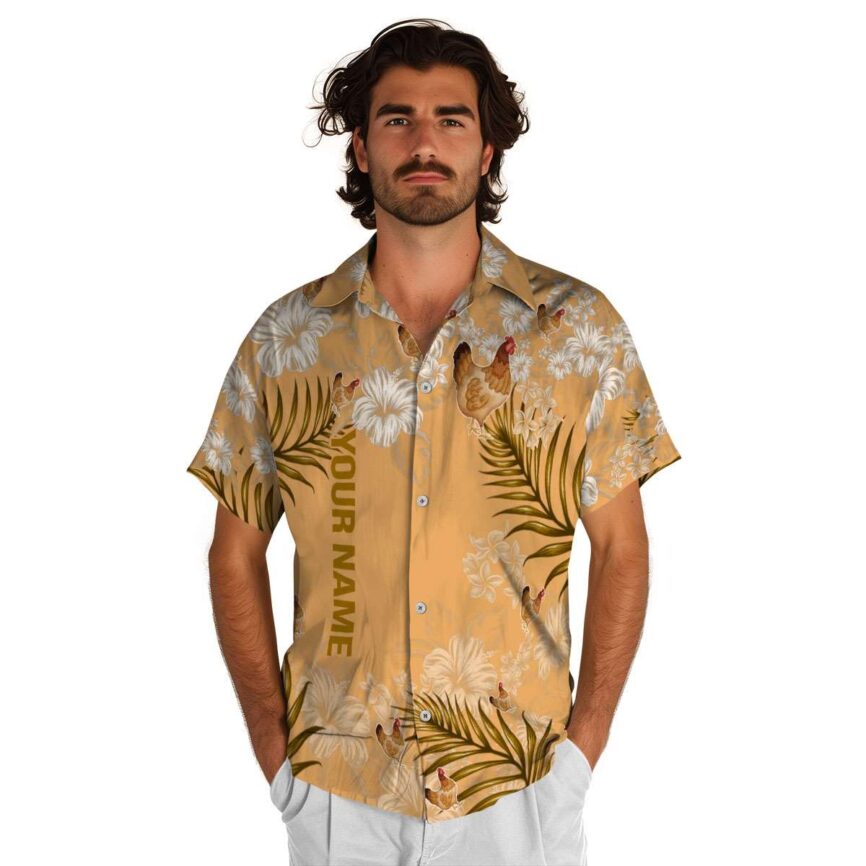 Personalized Chicken Hibiscus Pattern Hawaiian Shirt New Arrival