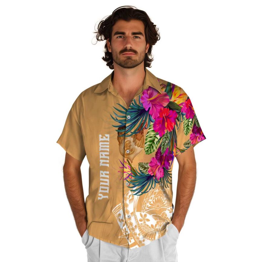 Personalized Chicken Polynesian Flowers Hawaiian Shirt New Arrival