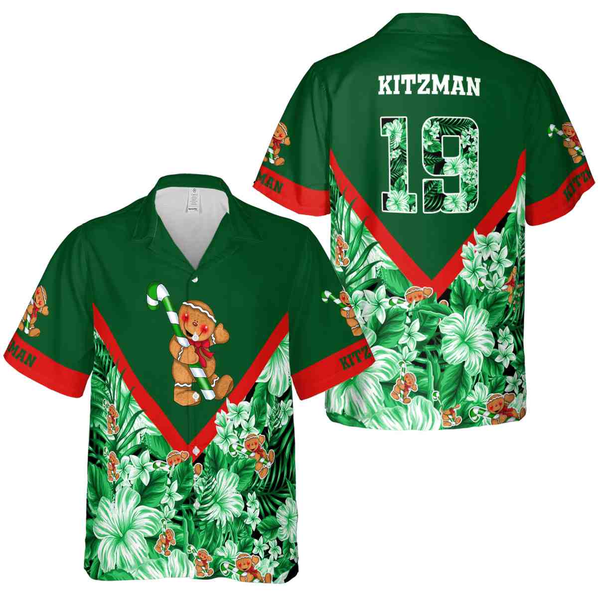 Personalized Christmas Bold Floral Number Hawaiian Shirt Premium grade Personalized Christmas Bold Floral Number Hawaiian Shirt Premium grade