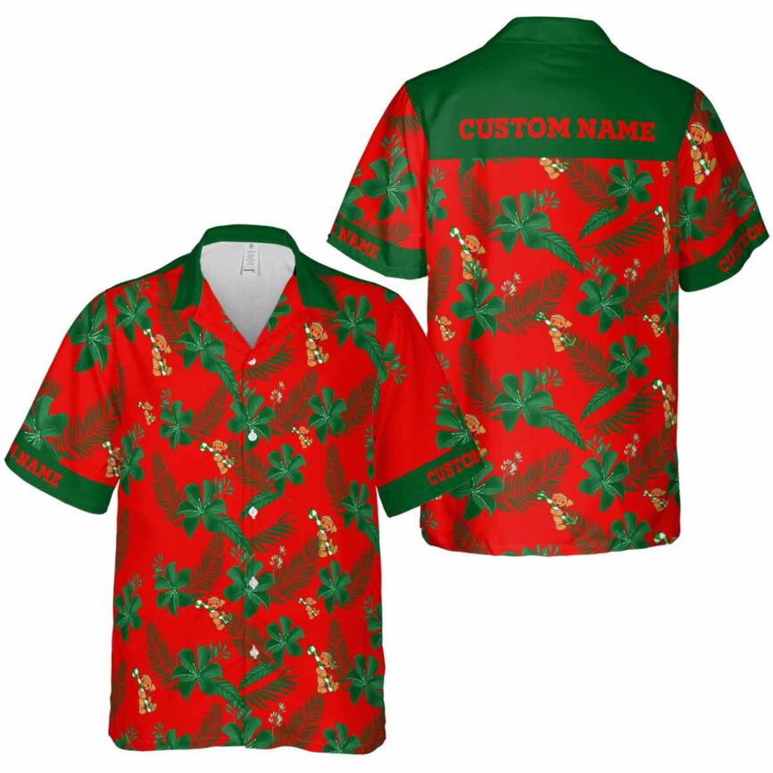 Personalized Christmas Tropical Flower Hawaiian Shirt Premium grade