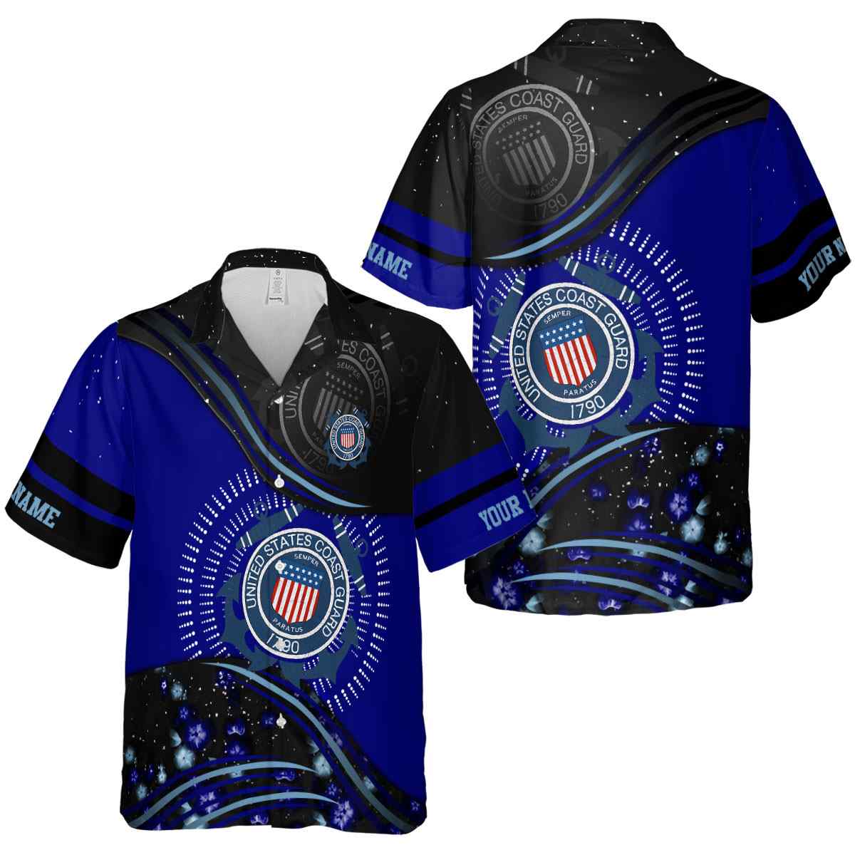 Personalized Coast Guard Dynamic Swirl Hawaiian Shirt Premium grade Personalized Coast Guard Dynamic Swirl Hawaiian Shirt Premium grade