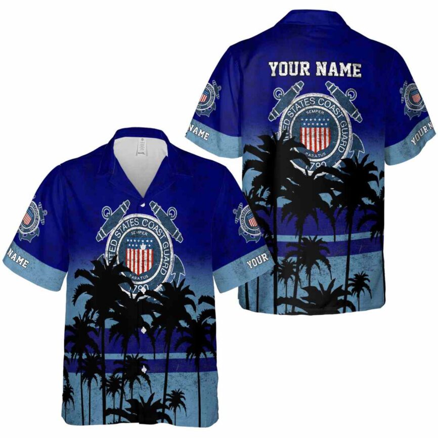 Personalized Coast Guard Sunset Gradient Hawaiian Shirt Premium grade