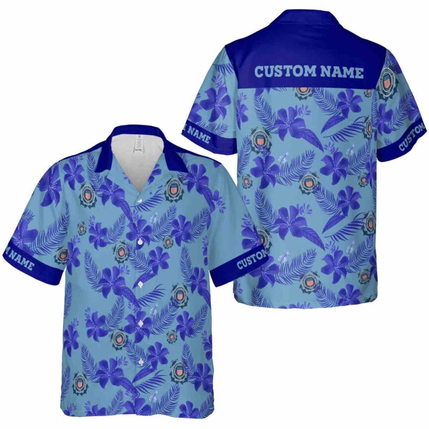 Personalized Coast Guard Tropical Flower Hawaiian Shirt Premium grade