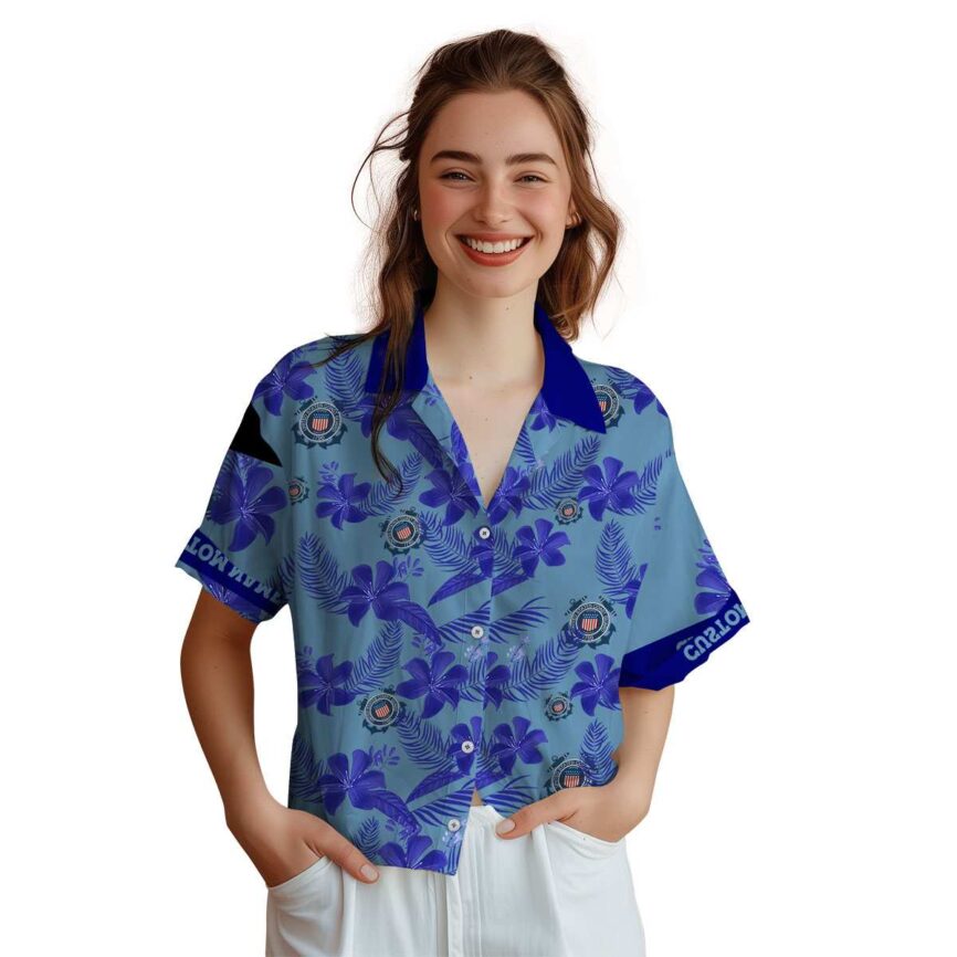 Personalized Coast Guard Tropical Flower Hawaiian Shirt Top rated