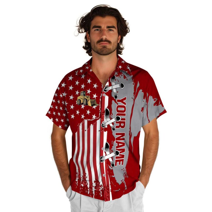 Personalized Construction Flag Stitches Hawaiian Shirt New Arrival