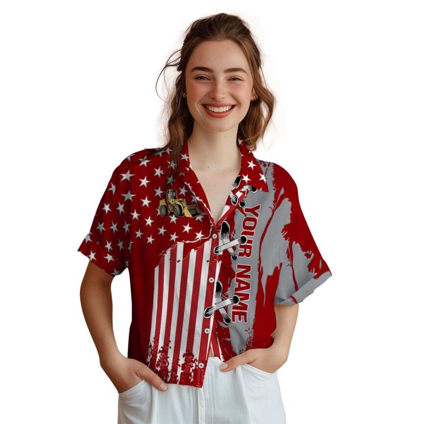 Personalized Construction Flag Stitches Hawaiian Shirt Top rated