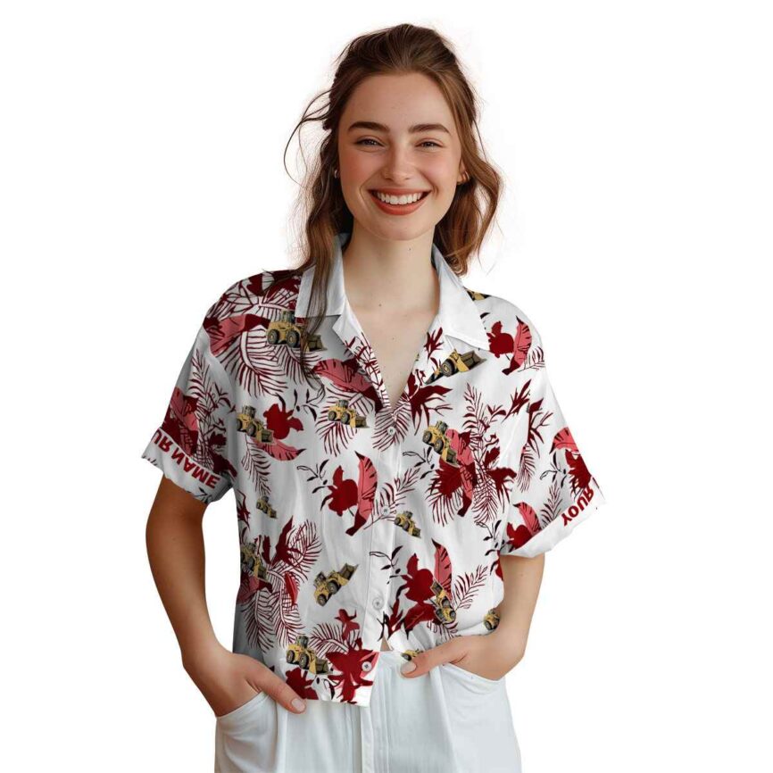 Personalized Construction Leafy Accents Hawaiian Shirt Top rated