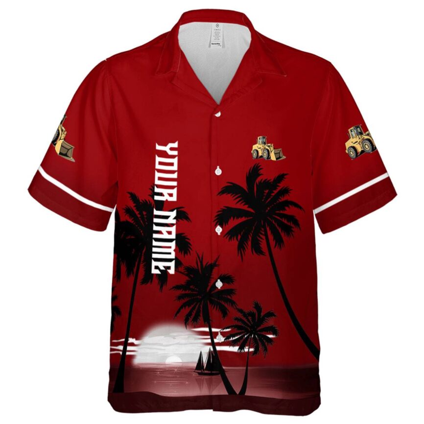 Personalized Construction Ocean Sunset Hawaiian Shirt Fashion forward