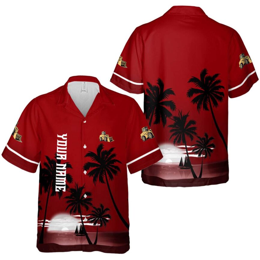 Personalized Construction Ocean Sunset Hawaiian Shirt Premium grade