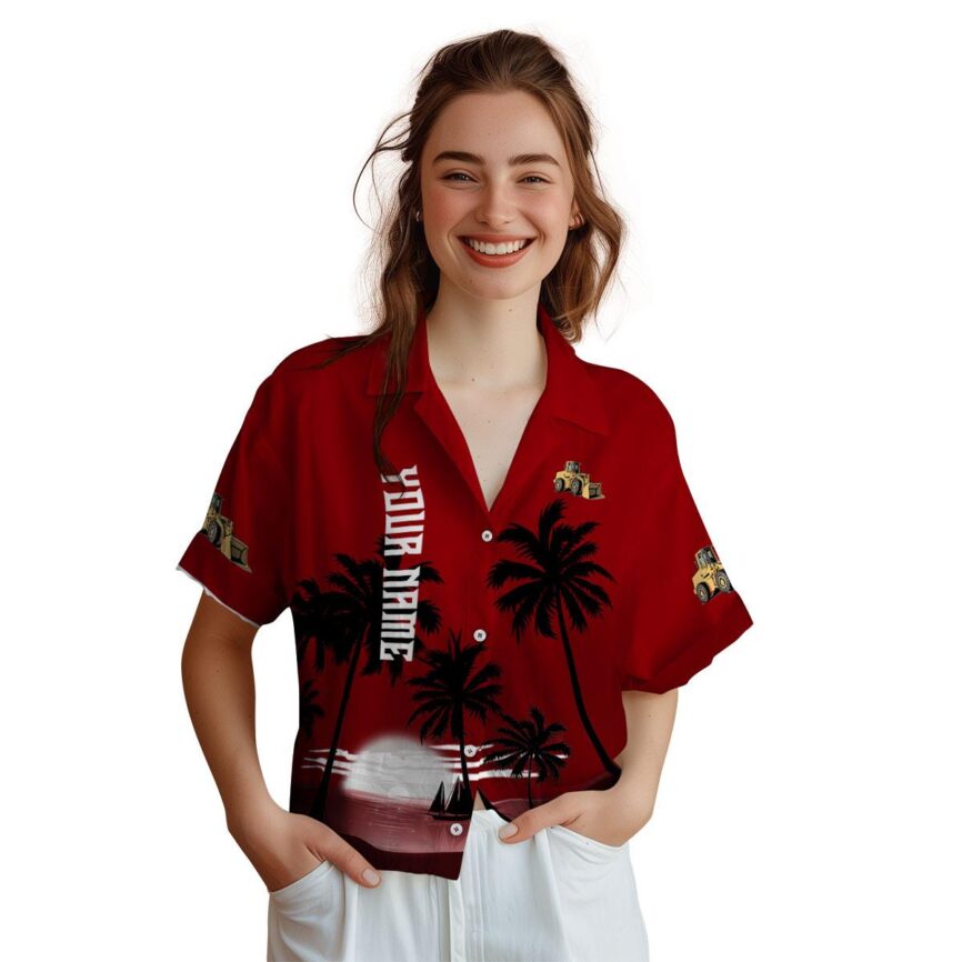 Personalized Construction Ocean Sunset Hawaiian Shirt Top rated