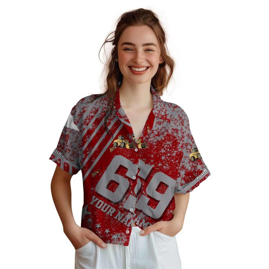 Personalized Construction Stripe Burst Hawaiian Shirt Top rated