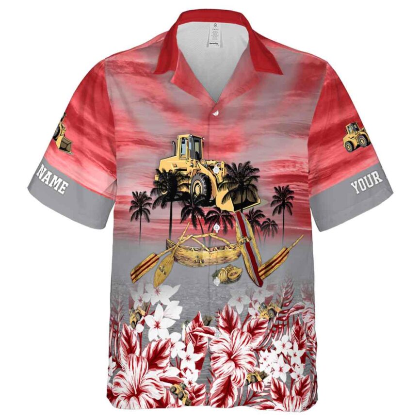 Personalized Construction Sunset Beach Canoe Hawaiian Shirt Fashion forward