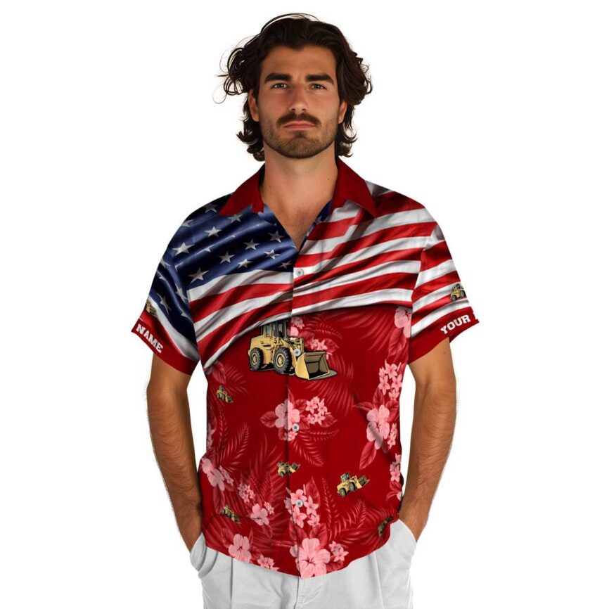Personalized Construction US Flag Themed Hawaiian Shirt New Arrival