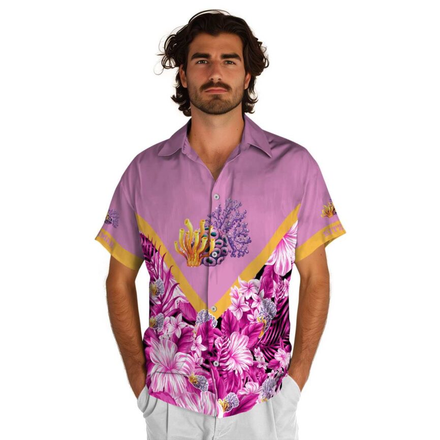 Personalized Coral Bold Floral Number Hawaiian Shirt New Arrival