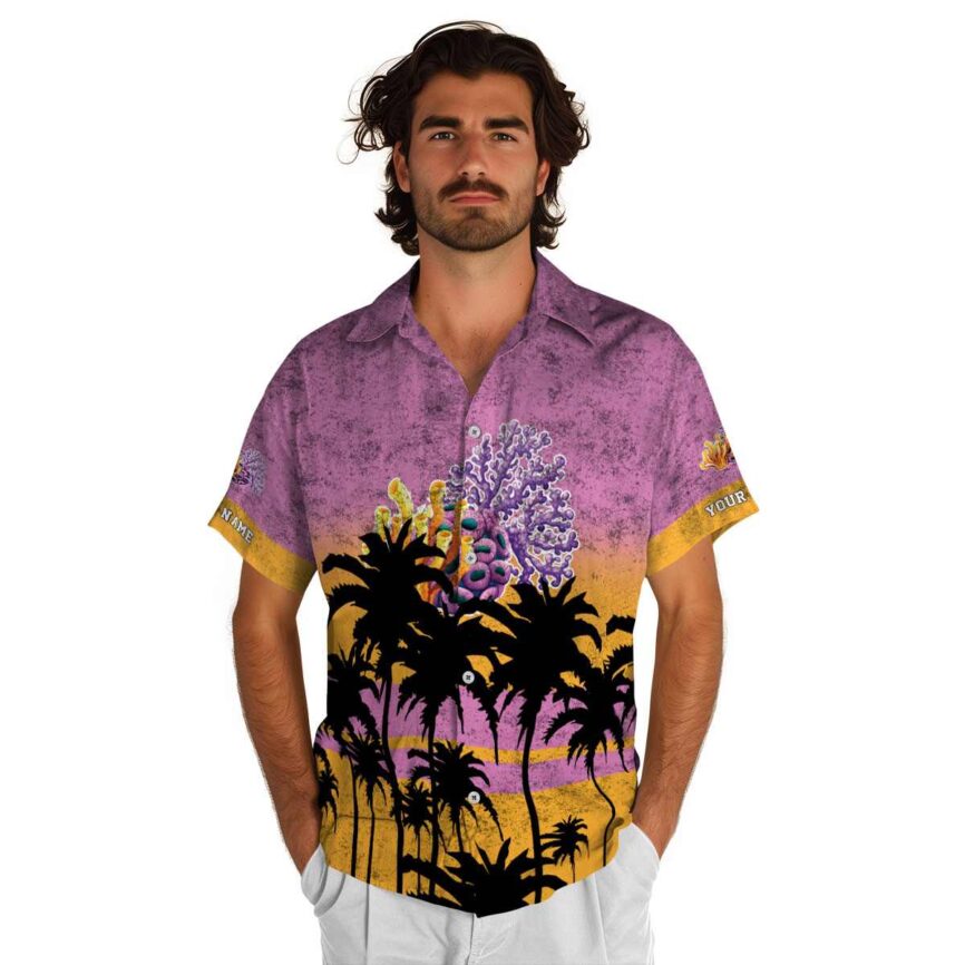 Personalized Coral Sunset Gradient Hawaiian Shirt New Arrival