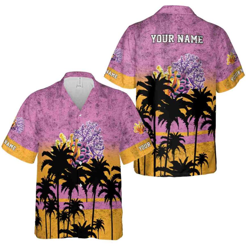 Personalized Coral Sunset Gradient Hawaiian Shirt Premium grade