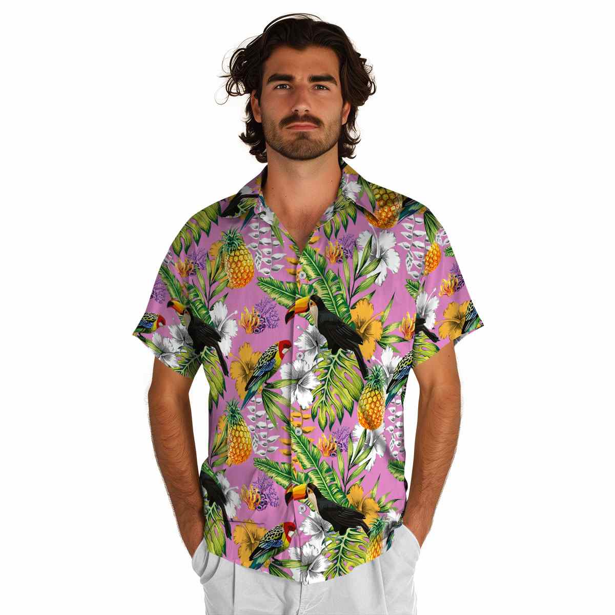 Personalized Coral Toucan Bird Hawaiian Shirt New Arrival Personalized Coral Toucan Bird Hawaiian Shirt New Arrival