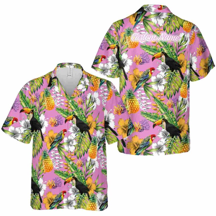 Personalized Coral Toucan Bird Hawaiian Shirt Premium grade