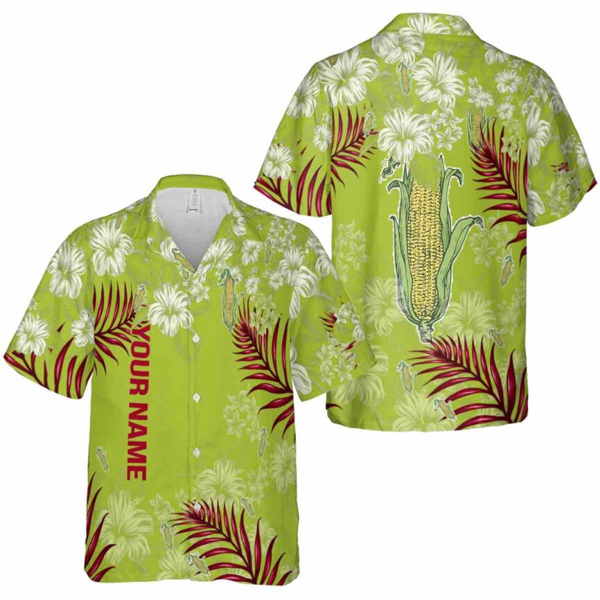 Personalized Corn Hibiscus Pattern Hawaiian Shirt Premium grade