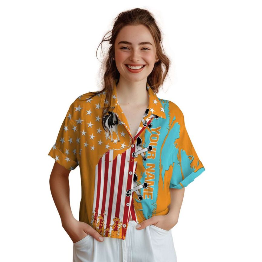 Personalized Cow Flag Stitches Hawaiian Shirt Top rated