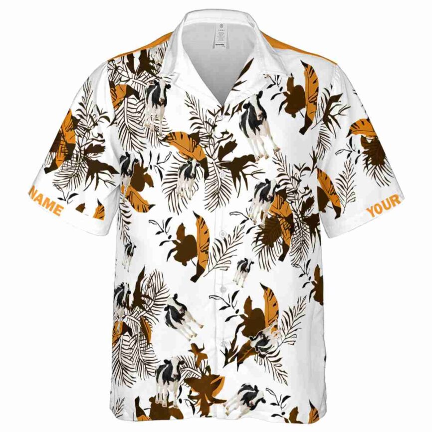 Personalized Cow Leafy Accents Hawaiian Shirt Fashion forward