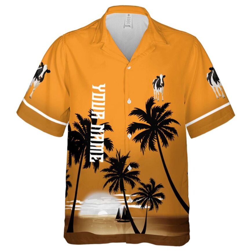 Personalized Cow Ocean Sunset Hawaiian Shirt Fashion forward