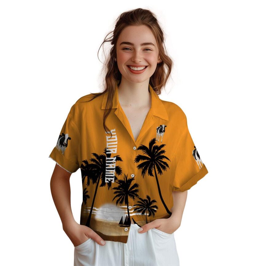 Personalized Cow Ocean Sunset Hawaiian Shirt Top rated
