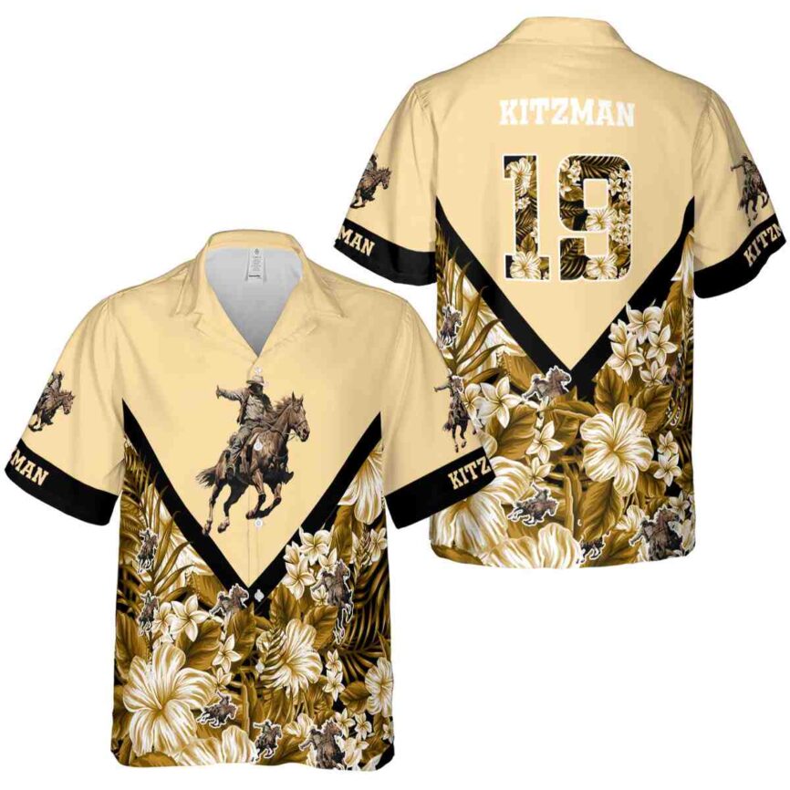 Personalized Cowboy Bold Floral Number Hawaiian Shirt Premium grade