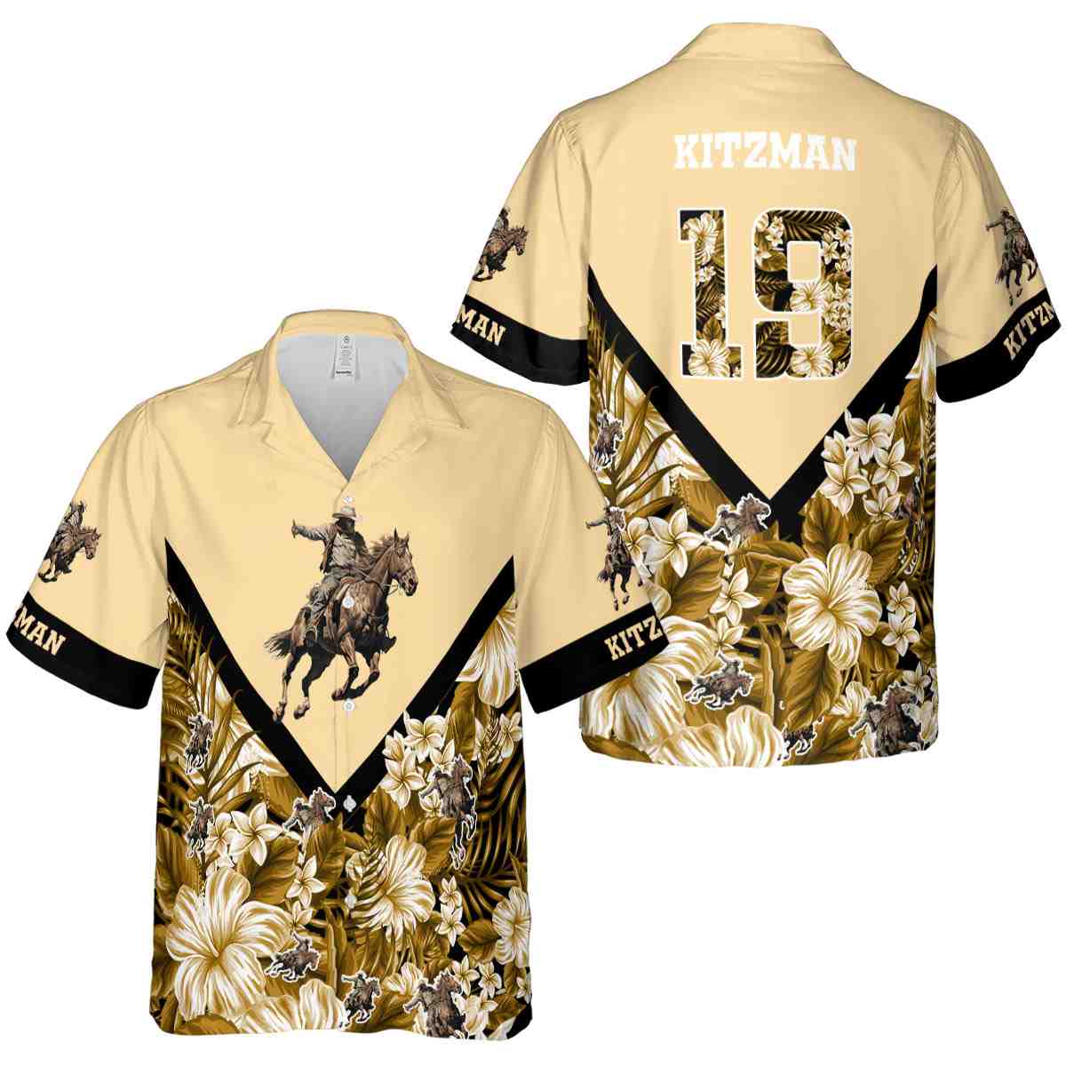 Personalized Cowboy Bold Floral Number Hawaiian Shirt Premium grade Personalized Cowboy Bold Floral Number Hawaiian Shirt Premium grade