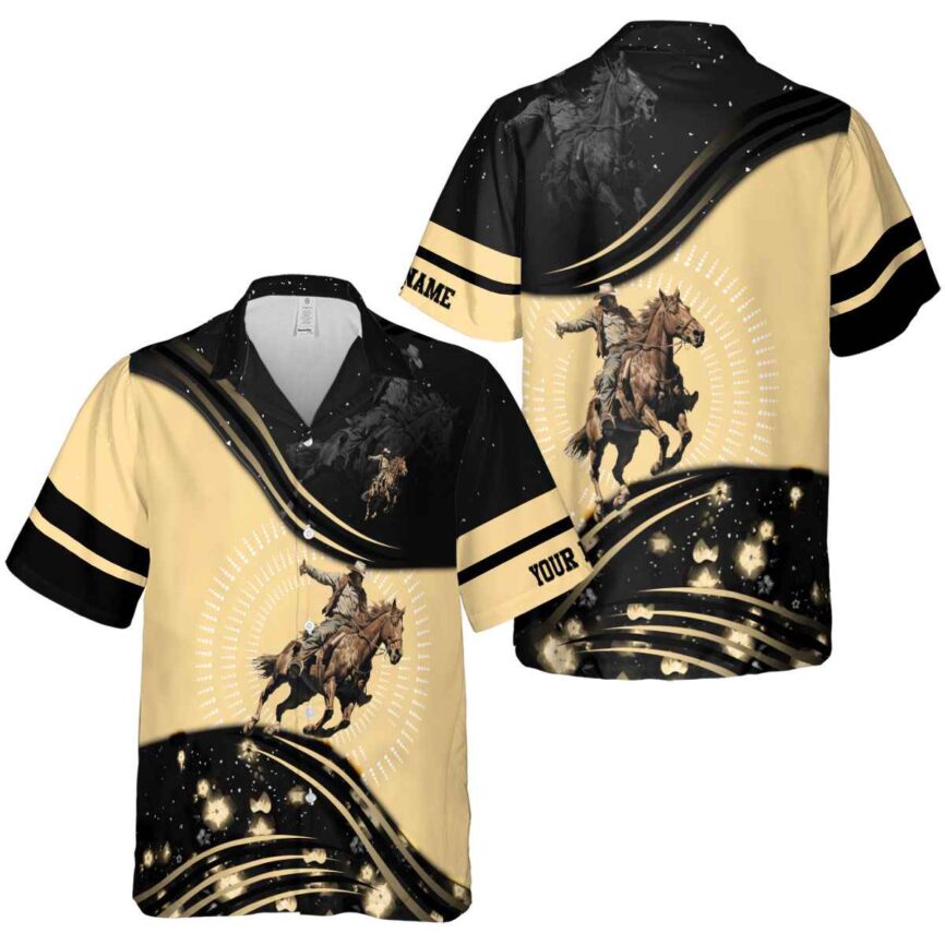Personalized Cowboy Dynamic Swirl Hawaiian Shirt Premium grade