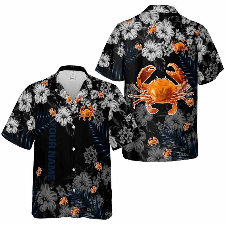 Personalized Crab Hibiscus Pattern Hawaiian Shirt Premium grade