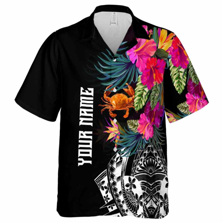 Personalized Crab Polynesian Flowers Hawaiian Shirt Fashion forward