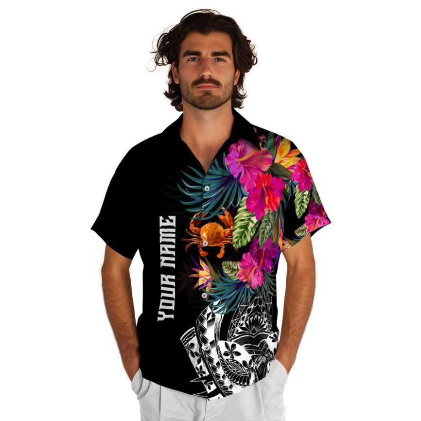Personalized Crab Polynesian Flowers Hawaiian Shirt New Arrival